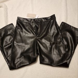 JustFab Black Faux Leather Pants